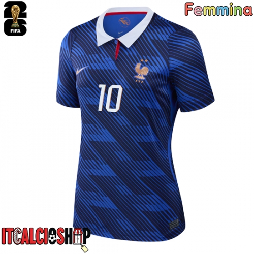 Francia Kylian Mbappe #10 Prima Maglia Femmina Mondiali 2026 Manica Corta